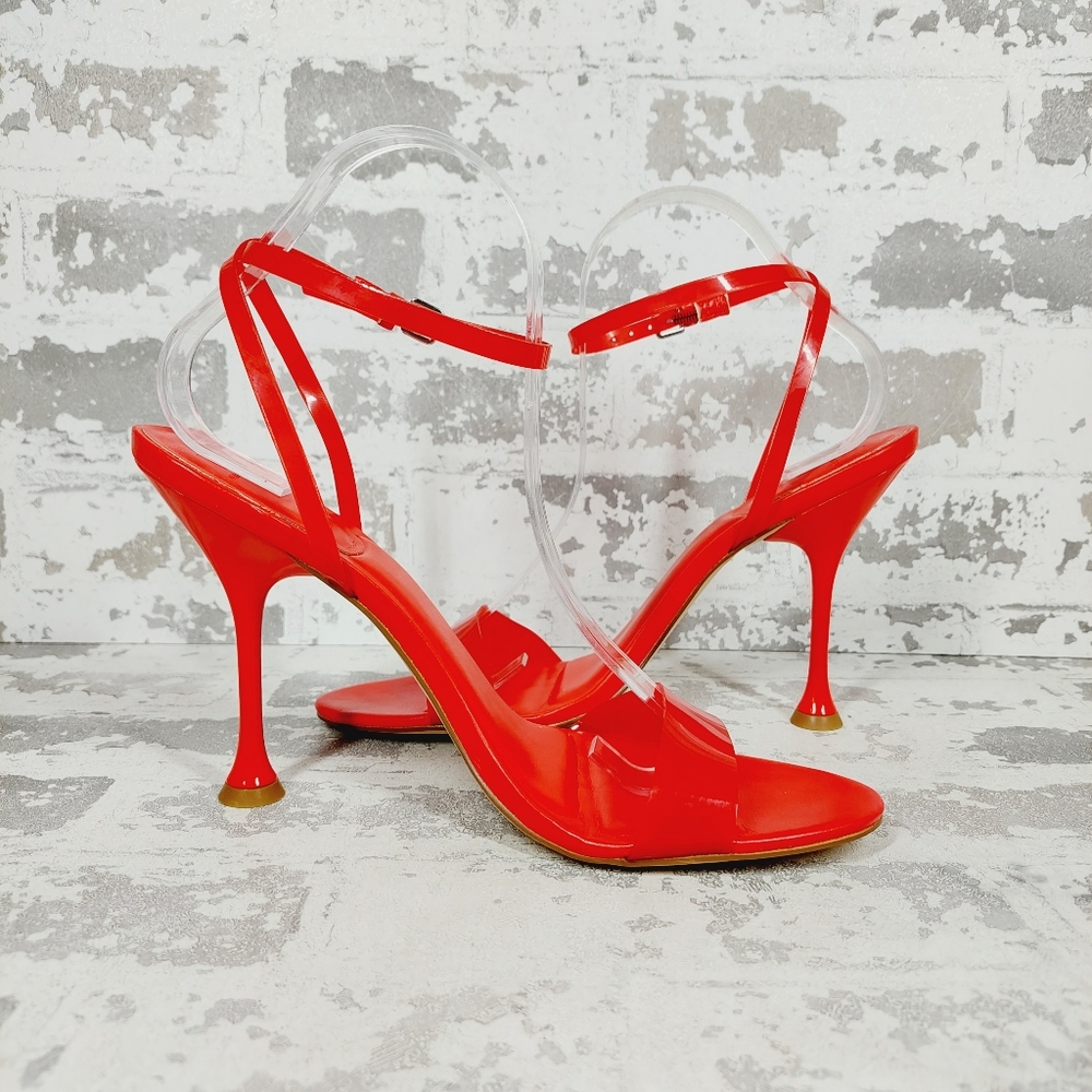 New Marc Fisher Calisty Red Strappy Heeled Sandal B327 - Picture 3 of 11